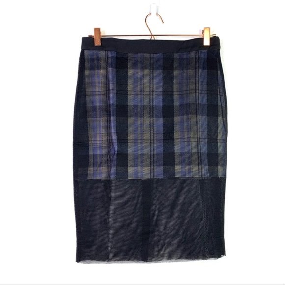 English Factory Dresses & Skirts - ENGLISH FACTORY Plaid Mesh Pencil Skirt